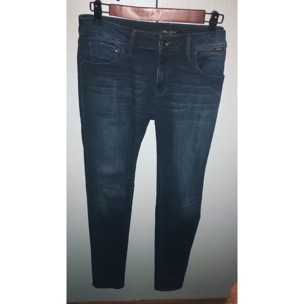 Alexa Skinny in Deep Gold Feather - SZ 30